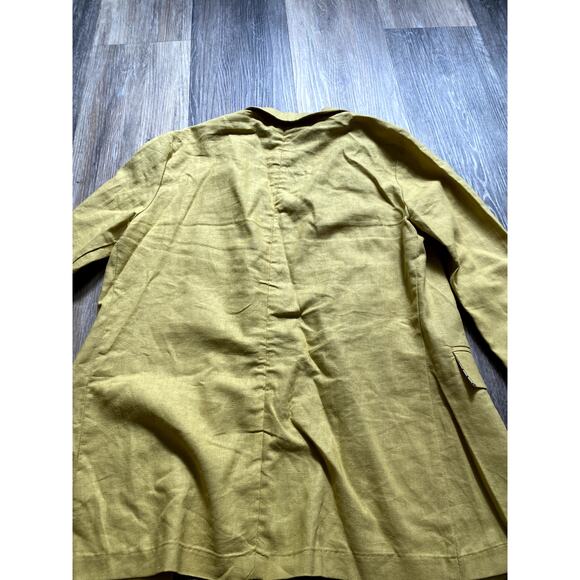 HAVE Linen Polka Dot Butter Yellow Blazer Small Cottage Scandi Layering 90s - Picture 6 of 6